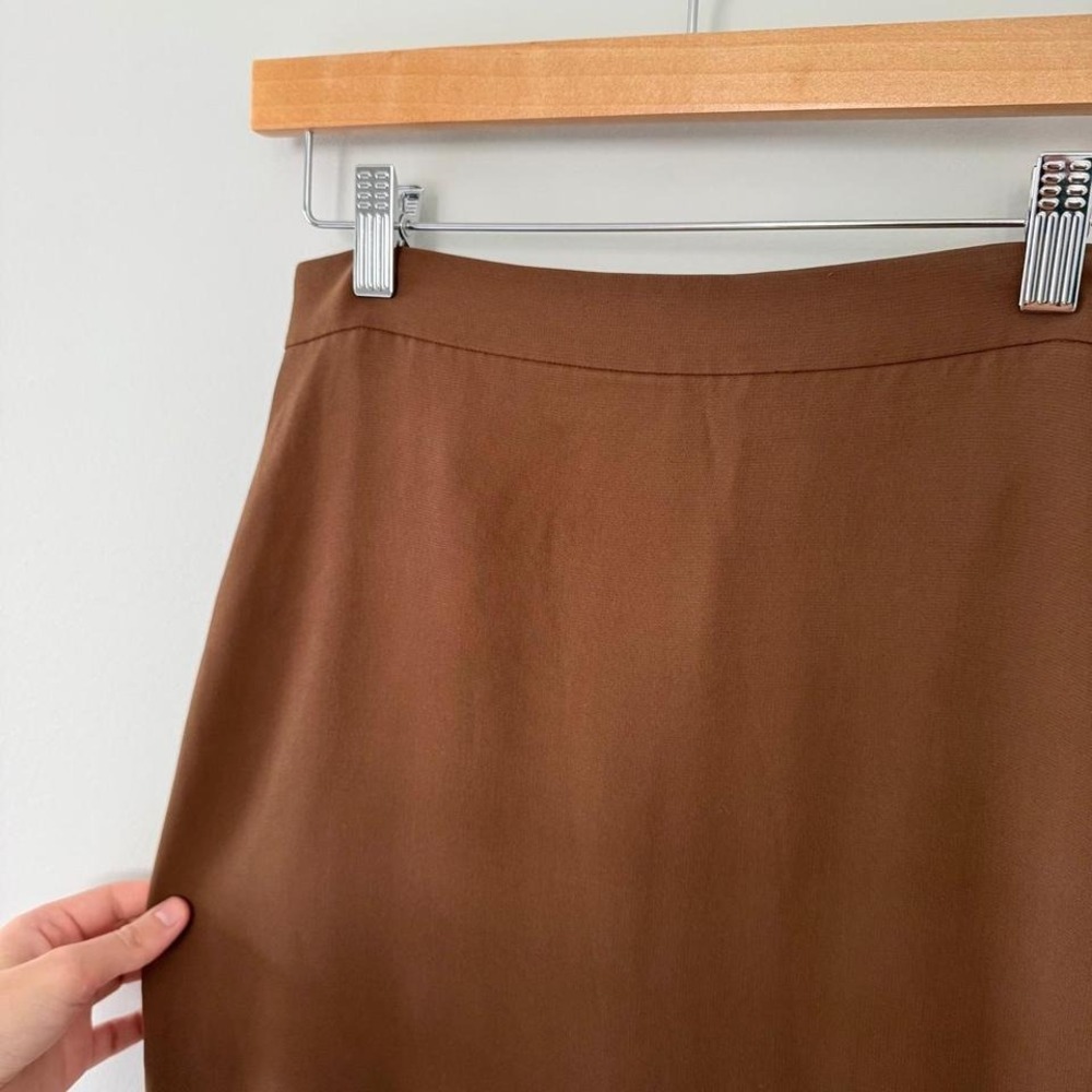 Casual Corner Brown Midi Silk Skirt - Picture 2 of 8